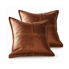 Leather Sofa Cushion Case For Home Decorative Throw Pillow Cover Living Bedroom (22x22")