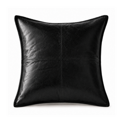 Leather Sofa Cushion Case For Home Decorative Throw Pillow Cover Living Bedroom (22x22")