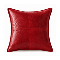 Leather Sofa Cushion Case For Home Decorative Throw Pillow Cover Living Bedroom (22x22")