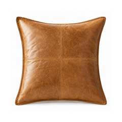 Leather Sofa Cushion Case For Home Decorative Throw Pillow Cover Living Bedroom (22x22")