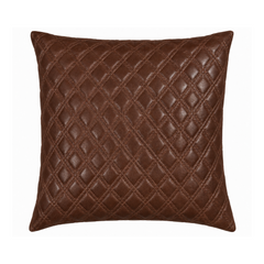 Leather Pillow Cover Decorative Sofa Quilted Cushion Case For Living Room & Bedroom