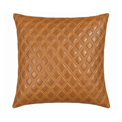 Leather Pillow Cover Decorative Sofa Quilted Cushion Case For Living Room & Bedroom