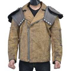 Mad Max 4 Fury Road Tom Hardy Double Pads Removable sleeves Distressed Leather Biker Jacket