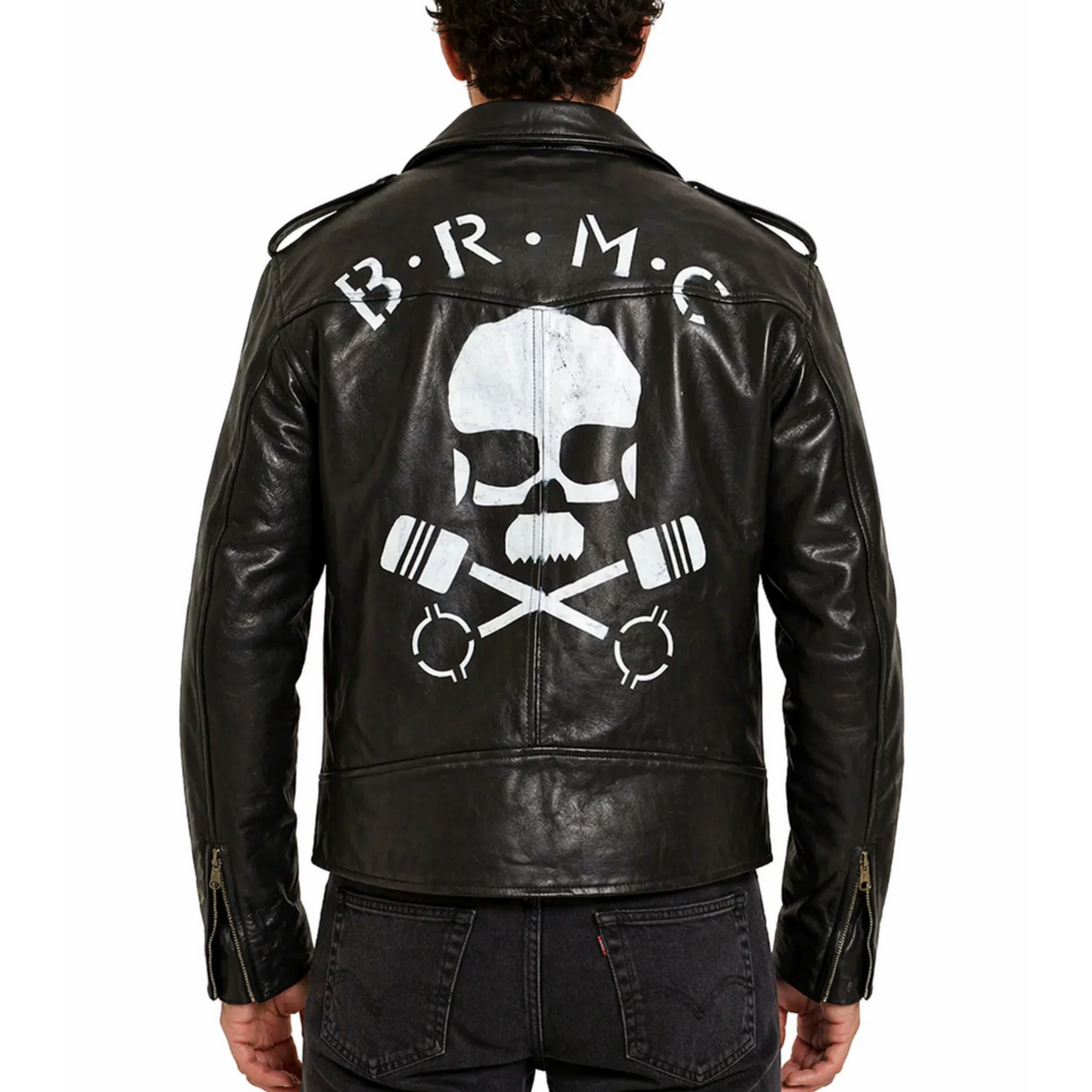 Man's Indiana Jones 4 Mutt Williams Movie Biker Real Leather