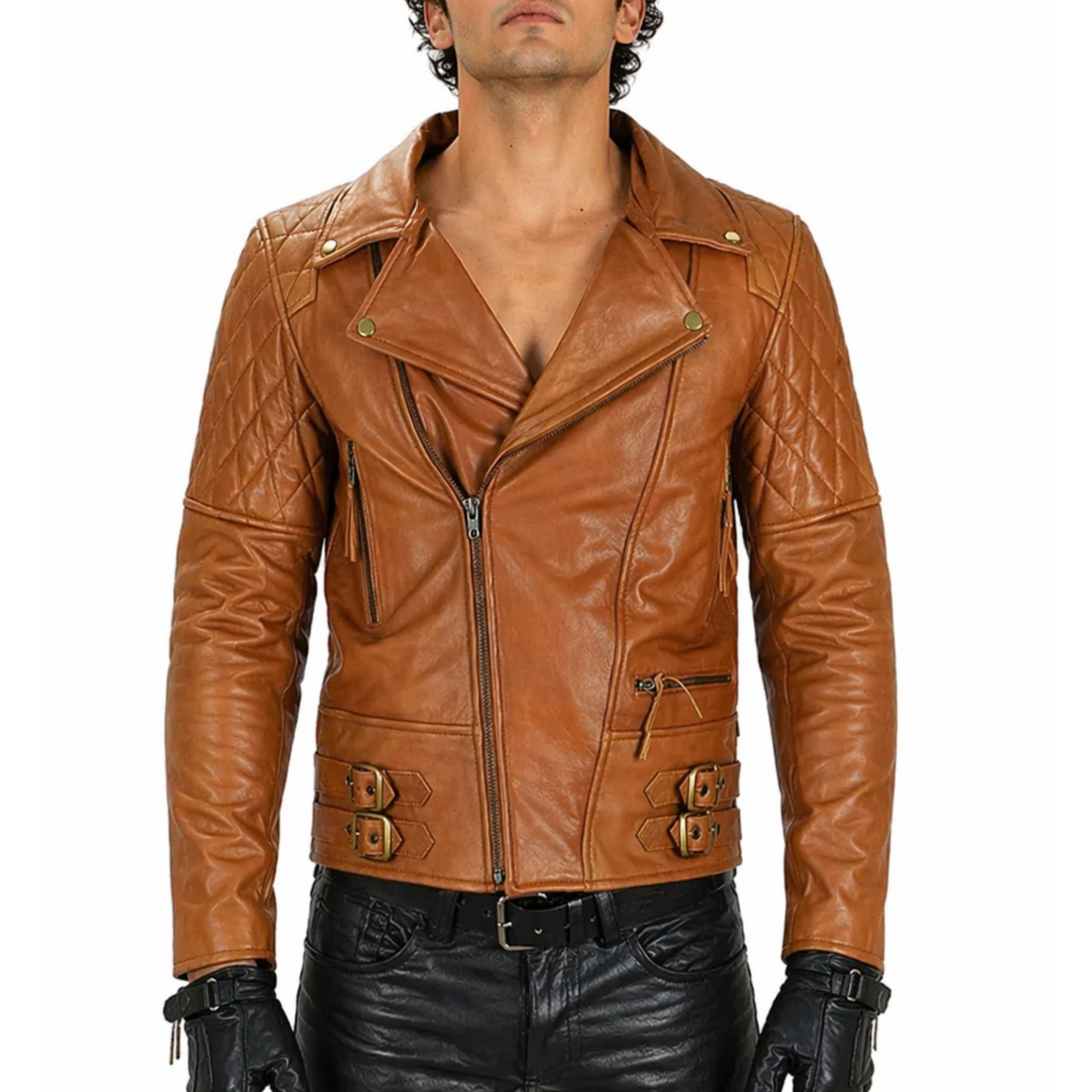 Biker Motorcycle Quilted Designer Leather Jacket