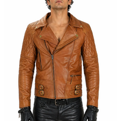 Biker Motorcycle Quilted Designer Leather Jacket