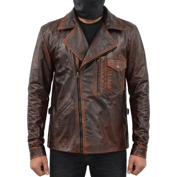 Escape Snake Plissken Antique Brown Biker Leather Jacket – South