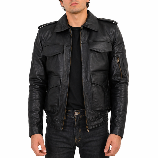 German Leather Police Jacket Deutsch Leather Jacket – South Beach