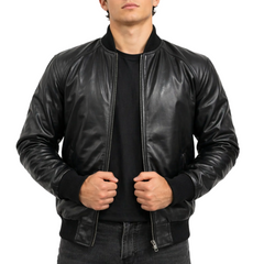 Men's Baseball Letterman Varsity Genuine Leather Bomber Jacket