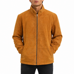 Men's James Bond 007 Tan Daniel Craig Morocco Blouson Genuine Suede Leather Jacket