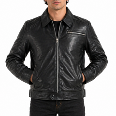 Need for Speed Movie Slim Fit Zipper Black Leather Jacket
