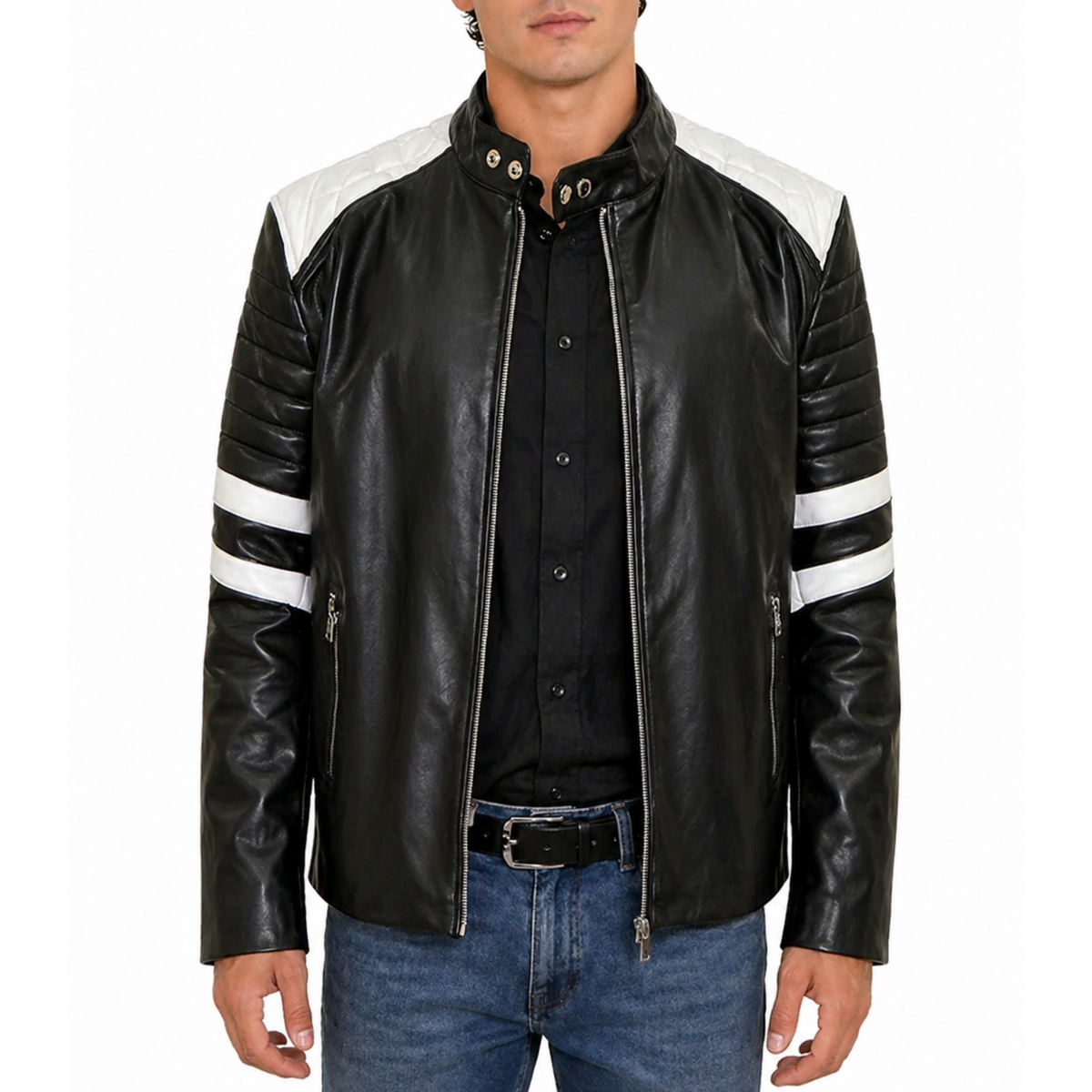Fight Club Hybrid Mayhem Tyler Durden Brad Pitt Leather Jacket