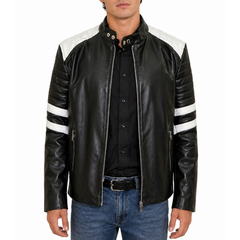 Fight Club Hybrid Mayhem Tyler Durden Brad Pitt Leather Jacket