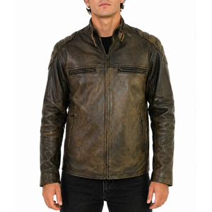 Vintage Distressed Retro Racer Leather Jacket – South Beach Leather
