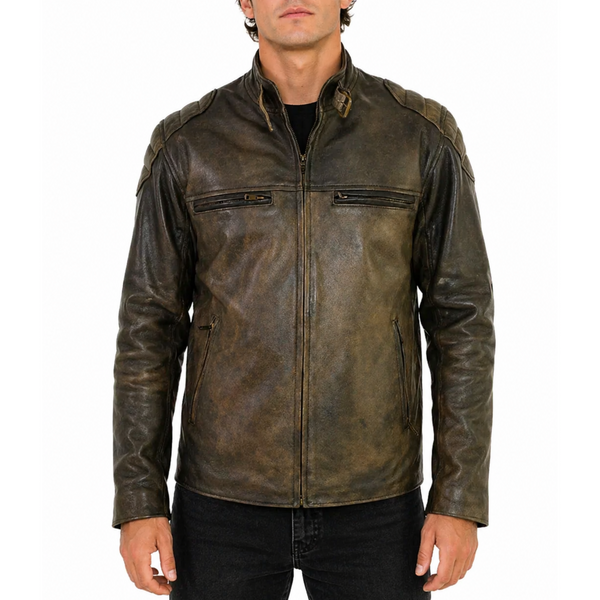 Vintage Distressed Retro Racer Leather Jacket – South Beach Leather