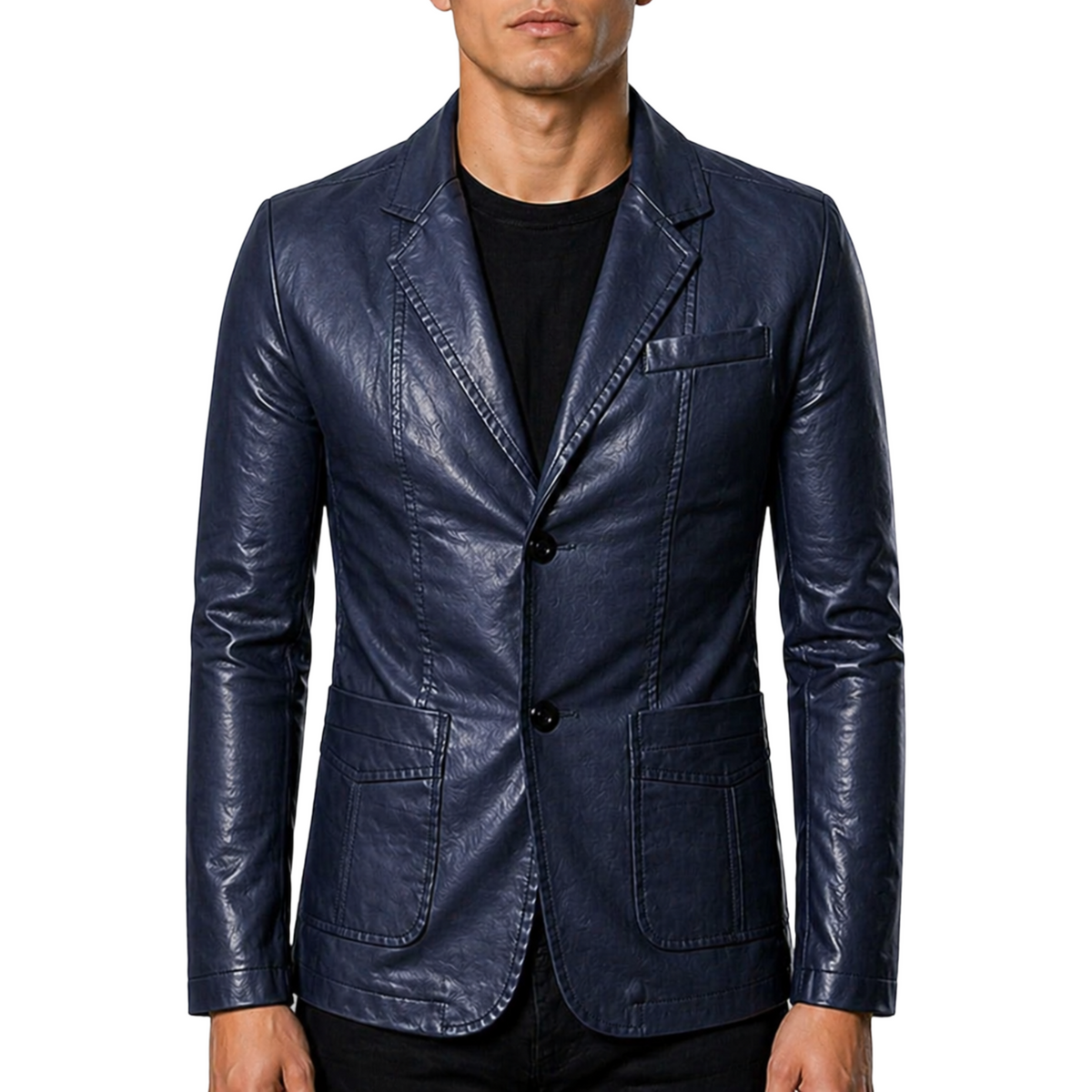 Men's Biker Blazer Style Leather Jacket