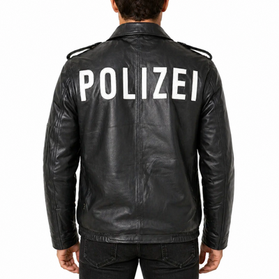 German Leather Police Jacket Deutsch Polizei Leather Jacket German Leather Police Jacket Deutsch Polizei Leather Jacket