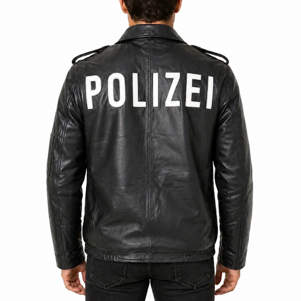 German Leather Police Jacket Deutsch Polizei Leather Jacket German Leather Police Jacket Deutsch Polizei Leather Jacket