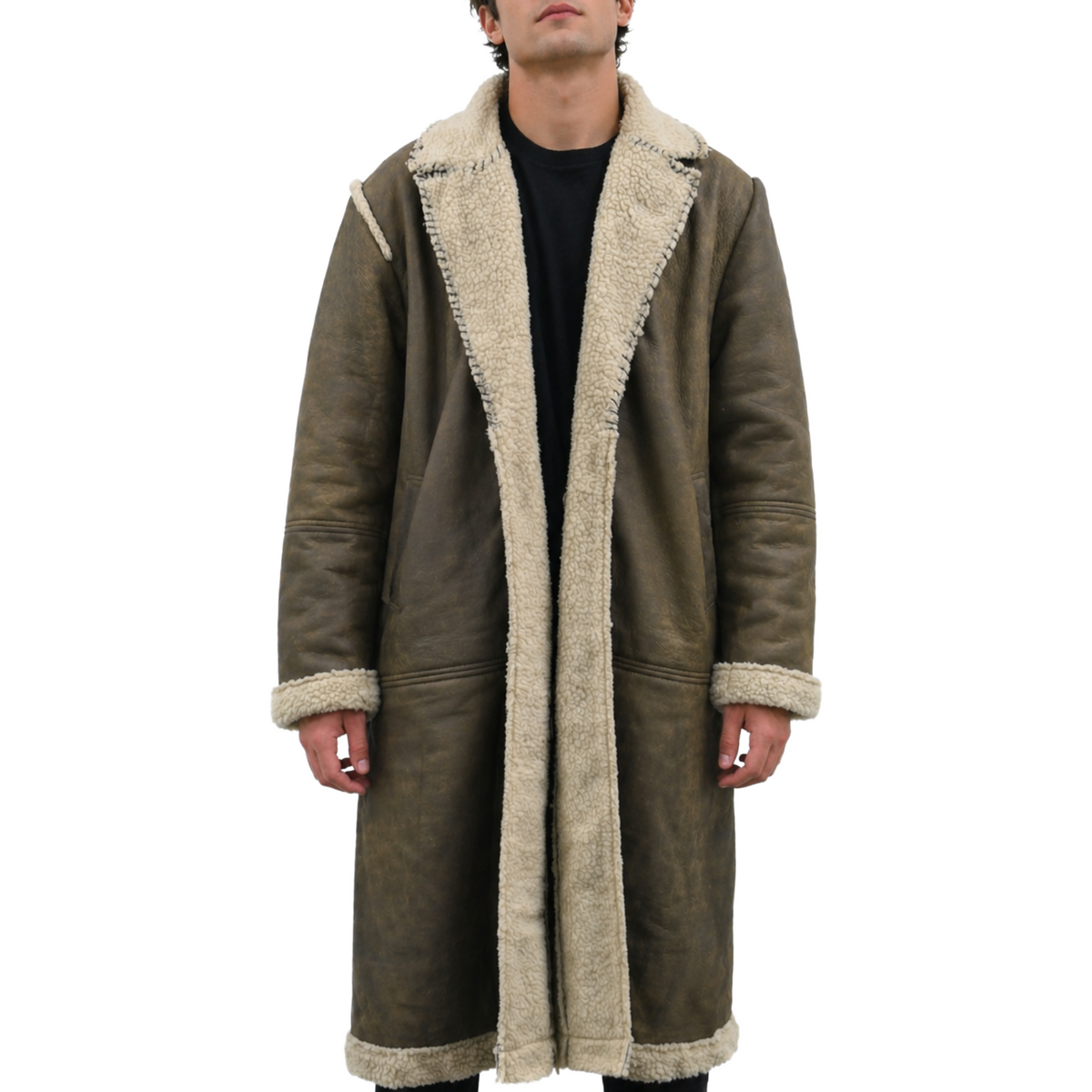 King Arthur Legends Of The Sword Fur Collar Distressed Leather Coat