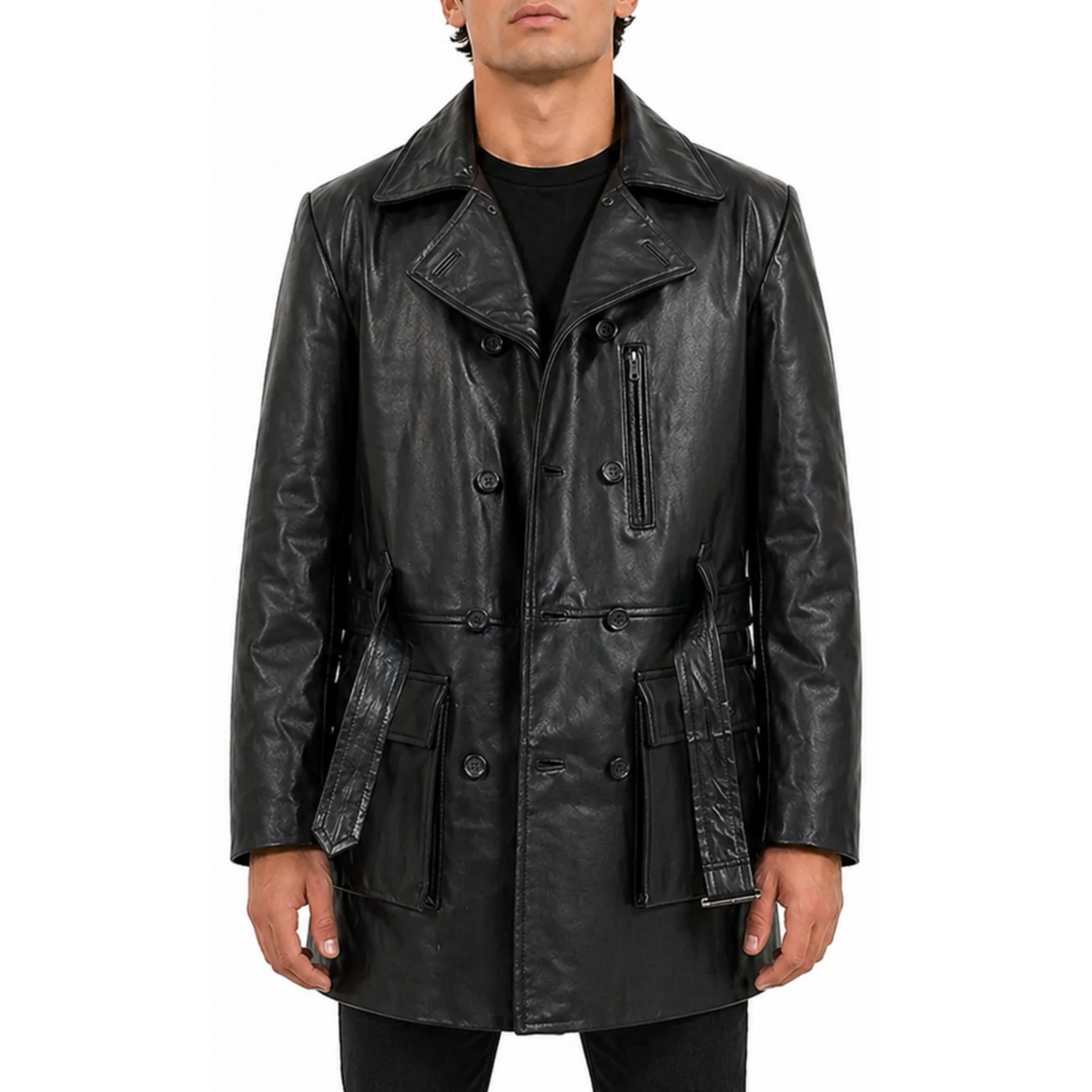 WW1 1917 U.S. Army Air Service Pilot Flying Barnstormer Black Leather Coat