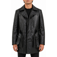 WW1 1917 U.S. Army Air Service Pilot Flying Barnstormer Black Leather Coat