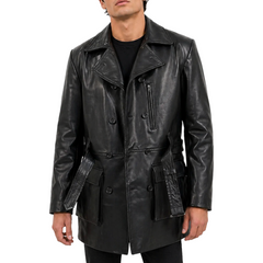 WW1 1917 U.S. Army Air Service Pilot Flying Barnstormer Black Leather Coat