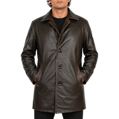 Supernatural Dean Winchester Jensen Ackles Antique Brown Leather Car Coat Jacket