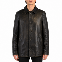 Supernatural Dean Winchester Jensen Ackles Distressed Jungle Leather Car Coat Jacket