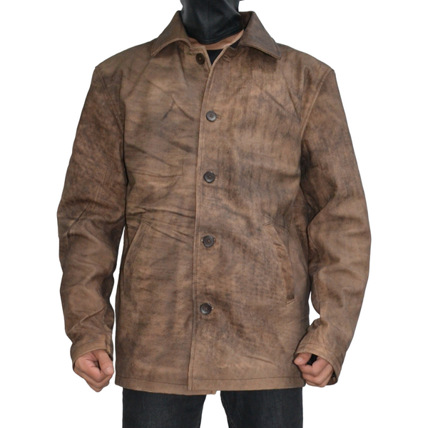 Supernatural Dean Winchester Jensen Ackles Leather Car Coat Jacket
