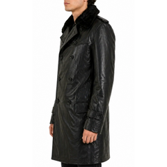Men's World War 2 Soviet Russia Navy WW2 Leather Trench Coat