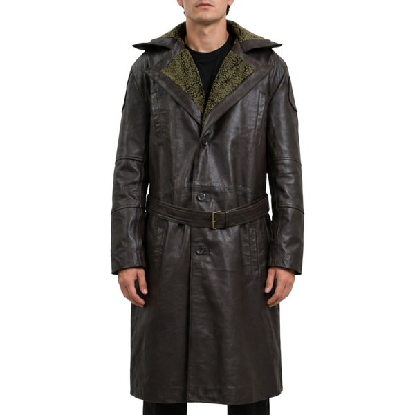 Blade Runner 2049 Ryan Gosling Brown Fur Collar Leather Long
