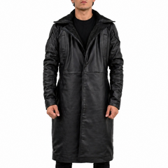 Blade Runner 2049 Ryan Gosling Officer K Black Shearling Leather Long Coat