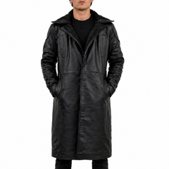Blade Runner 2049 Ryan Gosling Officer K Black Shearling Leather Long Coat