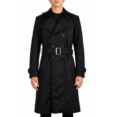 Mens Double Breasted Classic Wool Long Coat