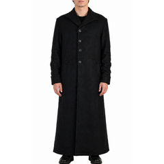 Mens Black Trendy Designers Woolen Long Coat