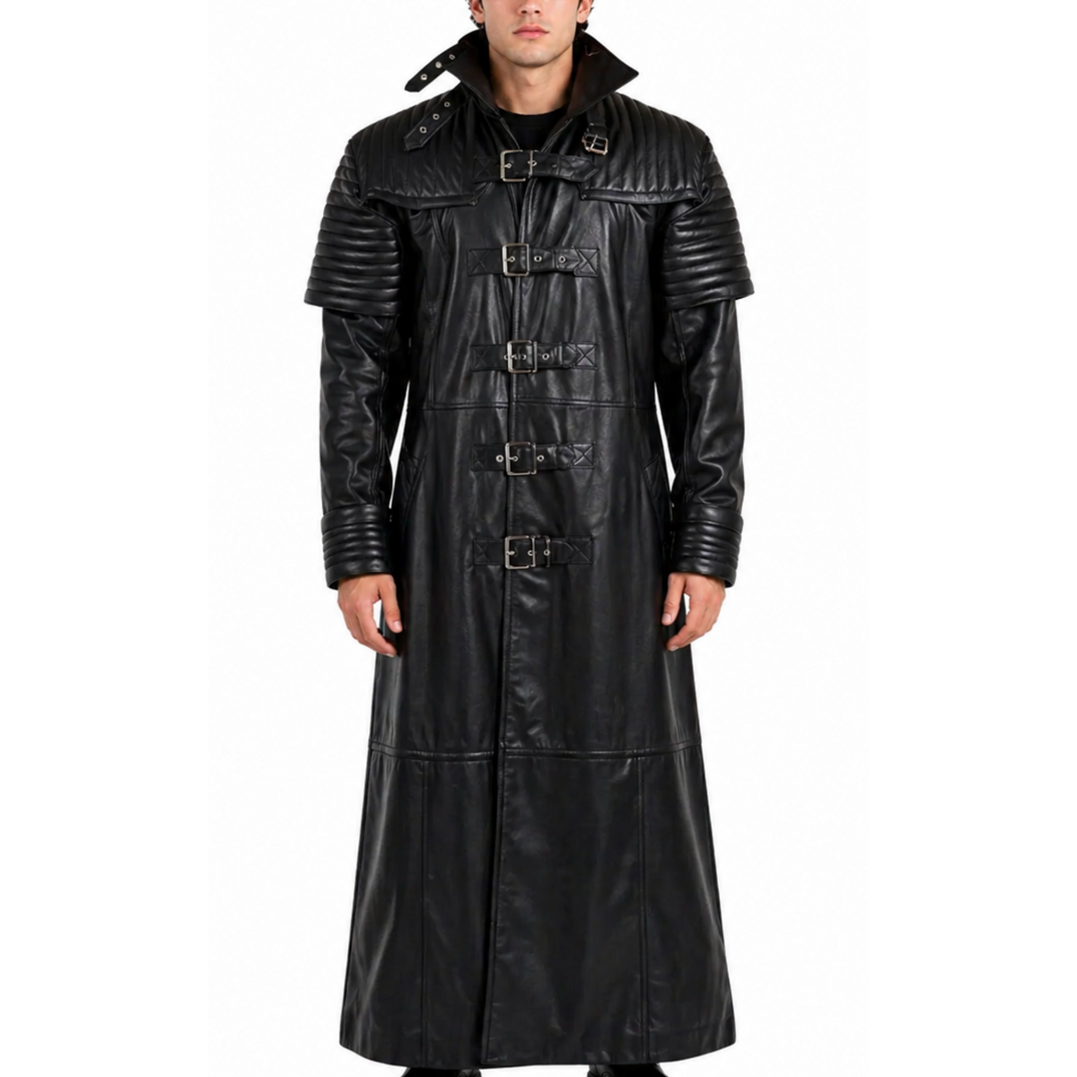Hugh Jackman Van Helsing Black Leather Long Trench Coat