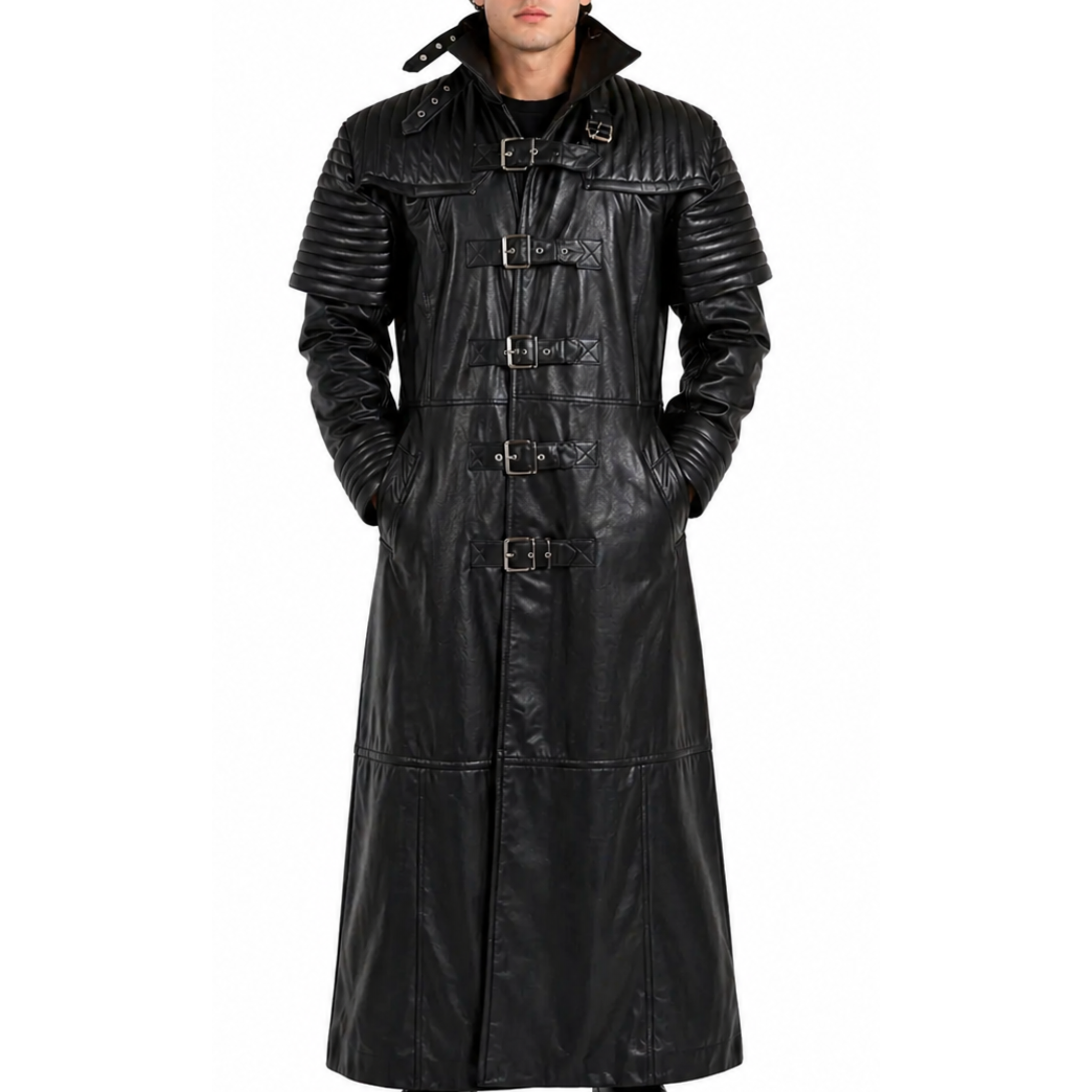Hugh Jackman Van Helsing Black Leather Long Trench Coat – South