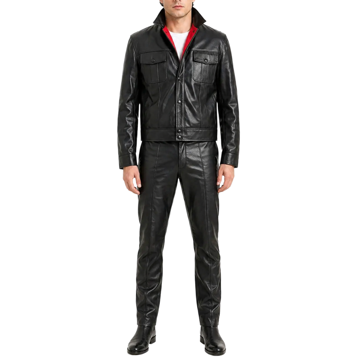 ELVIS Presley 1968 American singer comeback special Black leather Suit Jacket/Pant