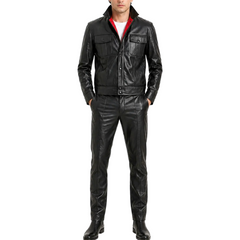 ELVIS Presley 1968 American singer comeback special Black leather Suit Jacket/Pant