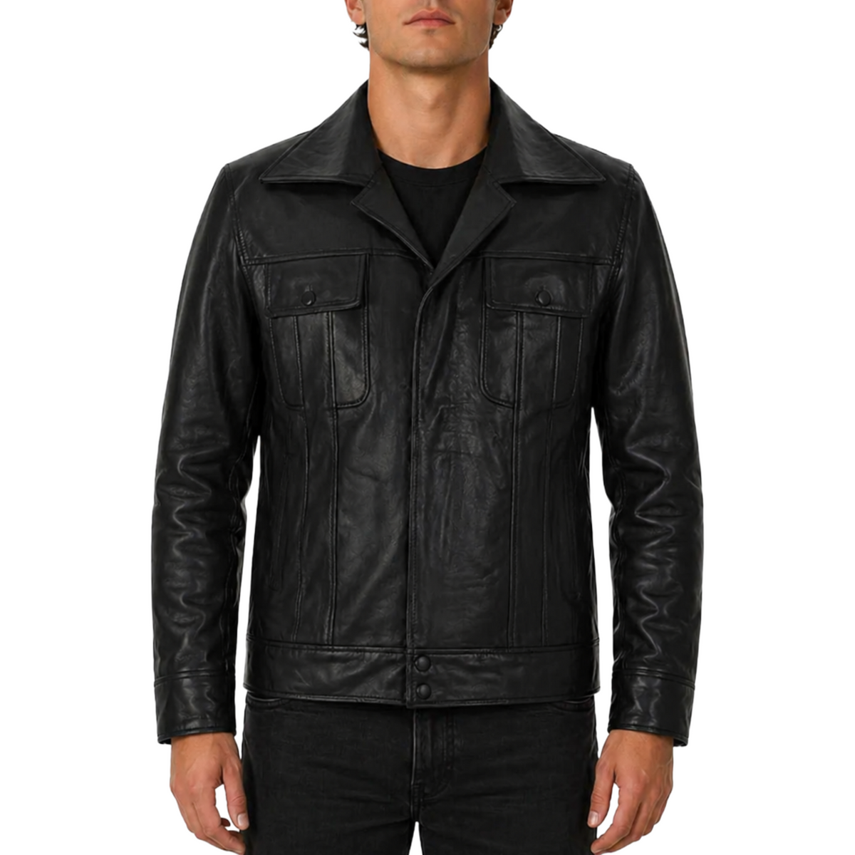 Elvis Presley American Singer 1968 comeback Special Black Leather Jacket