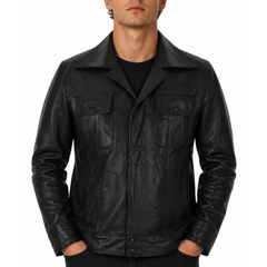 Elvis Presley American Singer 1968 comeback Special Black Leather Jacket