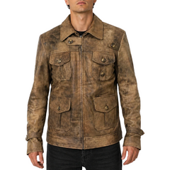 The Expendables 2 Jason Statham Movie Distress Leather Jacket