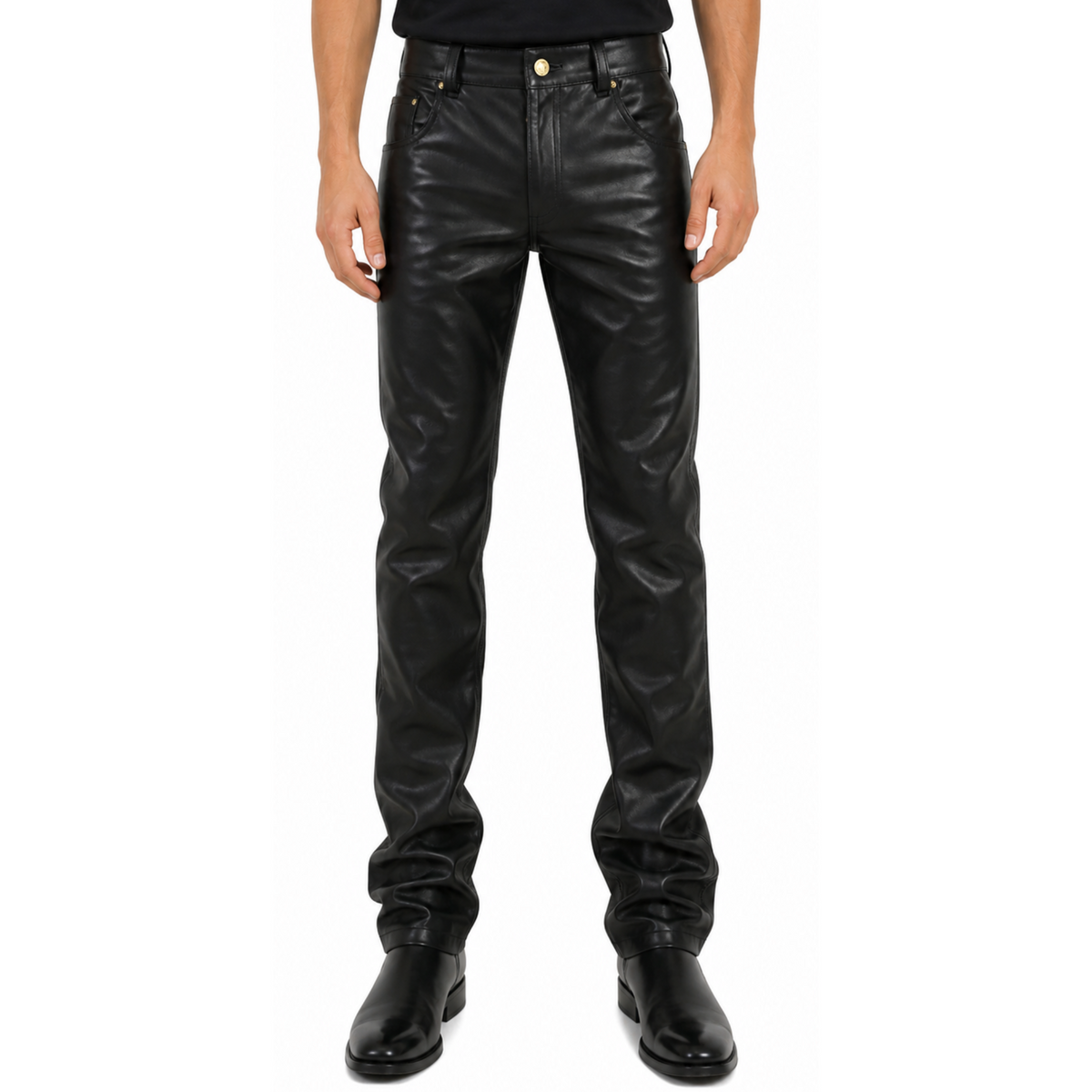 5 Pocket Jeans Style Leather Pant