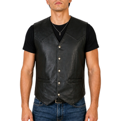 Mens Biker Designer Motorbike Leather Vest