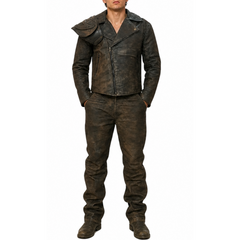 Mad Max Fury Road 4 Leather Jacket And Rugged MFP Mad Max Leather Pant Complete Suit