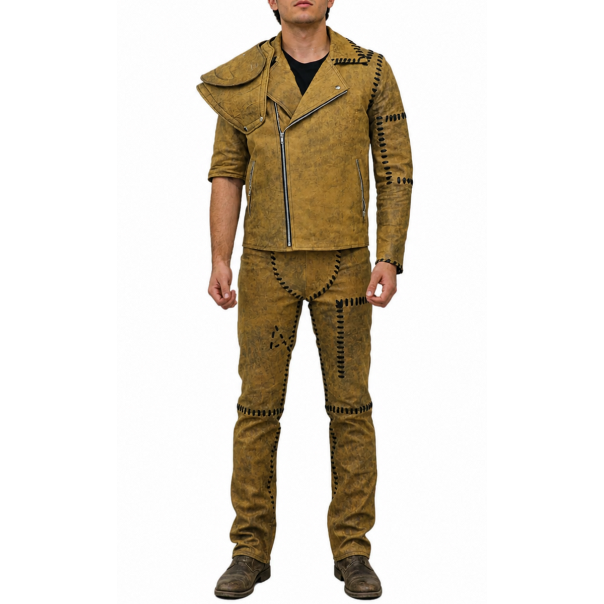 Mad Max 4 Fury Road Tom Hardy Distressed Leather Cosplay Suit