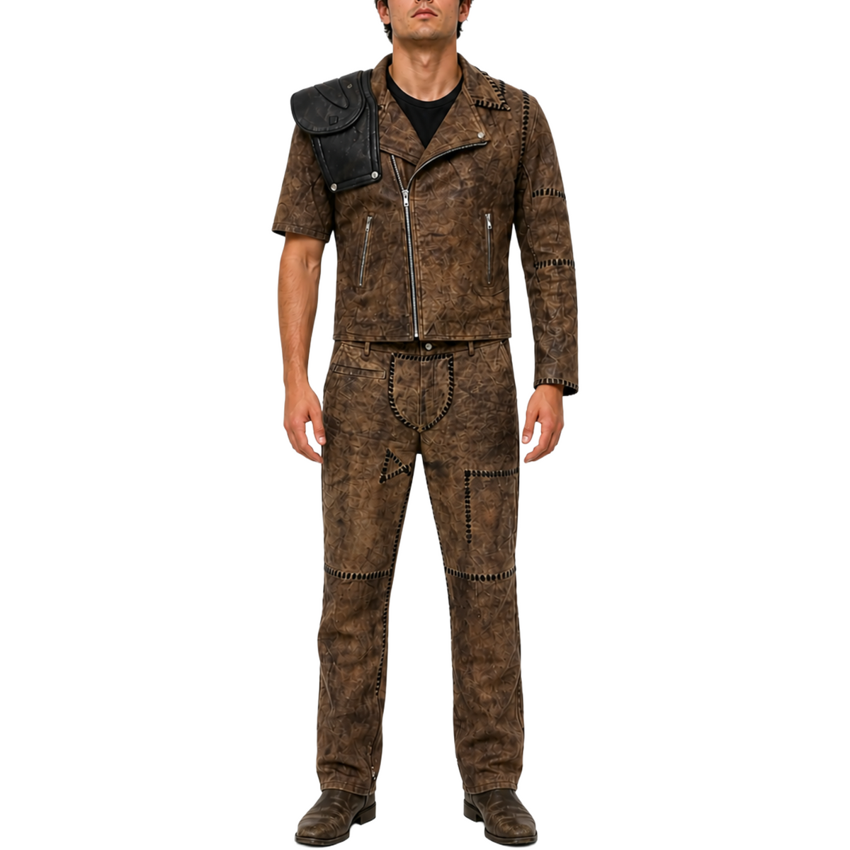 Mad Max Fury Road 4 Leather Jacket And Hand-stitched Distressed Leather Pant Complete Suit