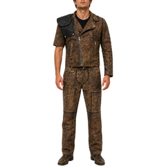 Mad Max Fury Road 4 Leather Jacket And Hand-stitched Distressed Leather Pant Complete Suit