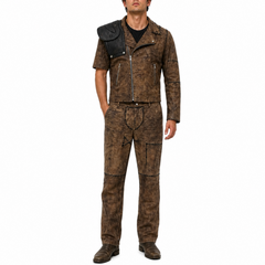 Mad Max Fury Road 4 Leather Jacket And Hand-stitched Distressed Leather Pant Complete Suit