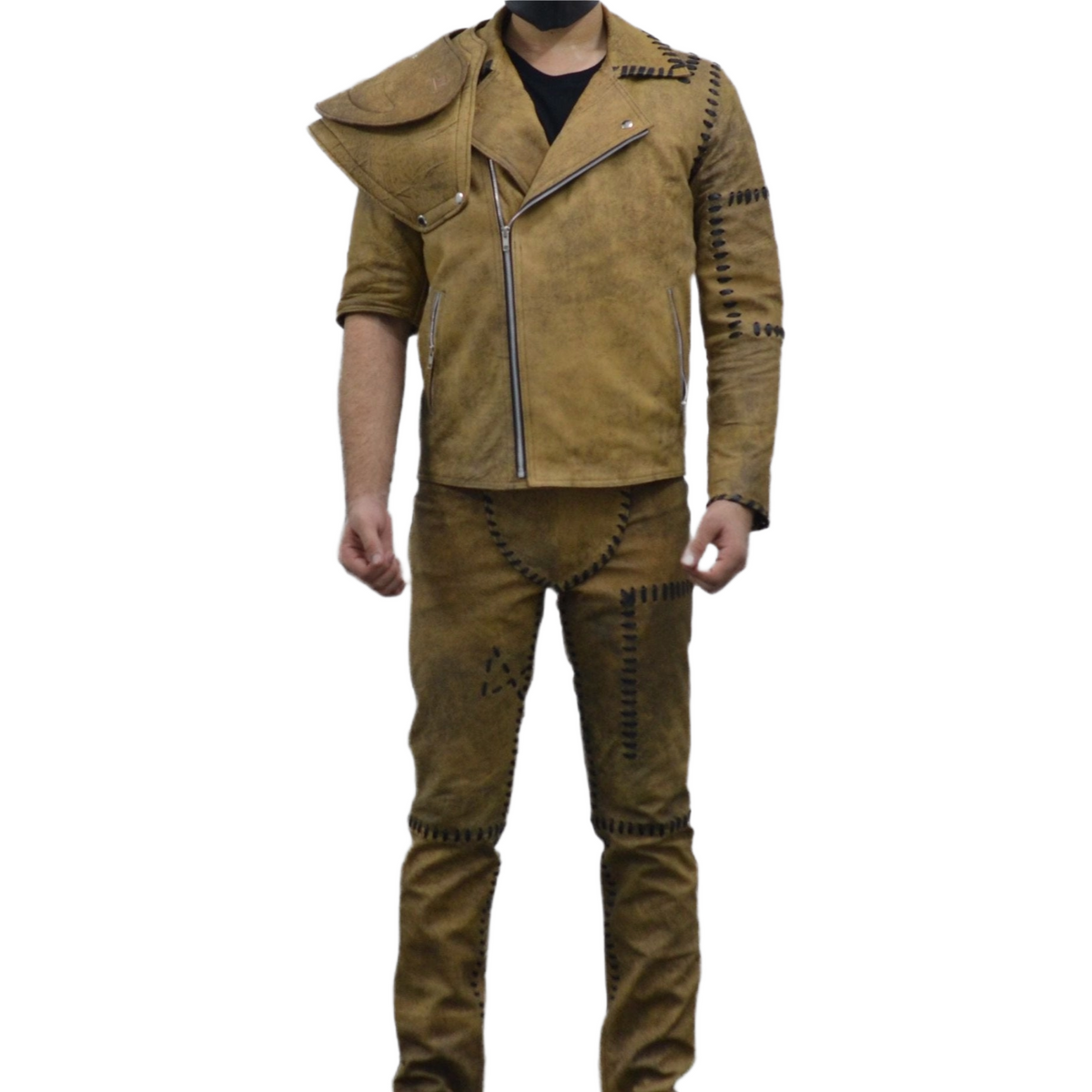 Mad Max 4 Fury Road Tom Hardy Distressed Leather jacket and Pant Complete Suit Costume